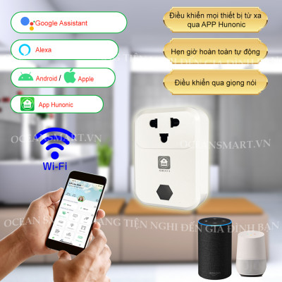 Ổ Cắm Thông Minh HUNONIC, Ổ Cắm Wifi Điều Khiển Từ Xa Qua Điện Thoại - SK01