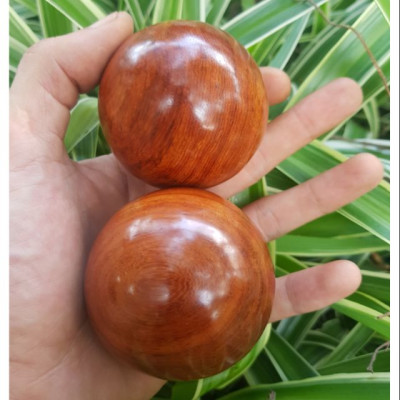 2 Bi lăn tay gỗ hương quả tròn 5 cm