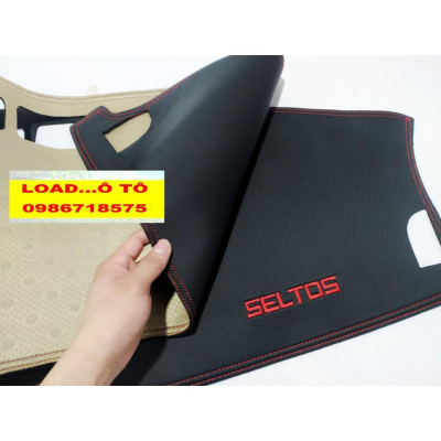 Thảm Taplo Chống Nắng Xe Kia Seltos 2023-2020 Mẫu Da Carbon, Nhung Cao Cấp