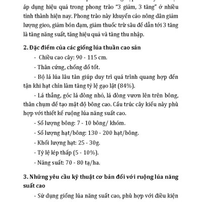 Kỹ Thuật Trồng, Chăm Sóc, Thu Hoạch, Bảo Quản Và Các Công Nghệ Sau Thu Hoạch Lúa