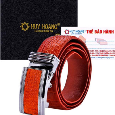 Thắt Lưng Nam Da Cá Sấu Nguyên Con Bụng Bản Lớn Huy Hoàng HT4751 