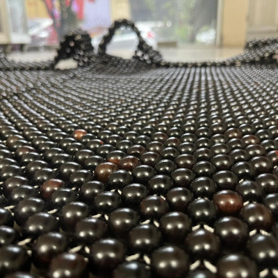 Chiếu Hạt Gỗ Mun Cao Cấp - Kích Thước 1,2mx1,9m hạt 1.2cm ( video , hình thật )