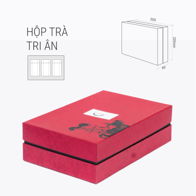 TRÀ VIỆT Hộp Quà Tết Tri Ân Giấy Gân Nổi Mỹ Thuật Cao Cấp Phù Hợp Tặng Vào Dịp Lễ Tết  