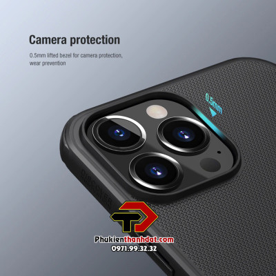 Ốp lưng cho iPhone 14 Pro chính hãng Nillkin chống sốc vân sần - Hàng chính hãng