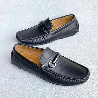 Giày Nam Da Bò Cao Cấp Trường Hải Đế Cao Su GN303 hai màu đen, nâu