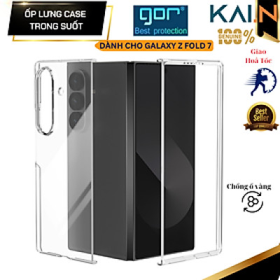 [Fold 7] Ốp lưng PC dành cho Samsung Galaxy Z Fold 7 GOR Trong Suốt Chống Ố Vàng_ Hàng chính hãng