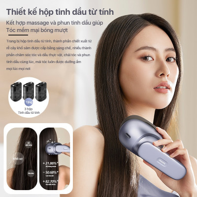 Lược Điện Massage Da Đầu PHILIPS PPM1511-massage giảm căng thẳng và kích thích tuần hoàn máu,tinh dầu dưỡng ẩm chăm sóc tóc - Hàng chính hãng