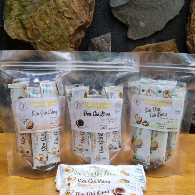 Cà Phê Hòa Tan Nguyên Chất SỮA DỪA GIÀ LÀNG - Bì Zip 10 gói