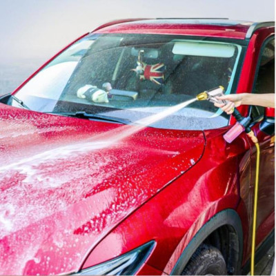 Bộ dây vòi xịt nước rửa xe, tưới cây . tăng áp 3 lần, loại 15m 206236 đầu đồng,cút đồng+ tặng đai 