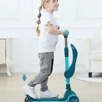 Xe Trượt Scooter MINIIN Xe Chòi Chân Có Nhạc Và Đèn 3in1.Bánh Phát Sáng Cho Bé Từ 2 - 8 Tuổi Tải Trọng Lên Đến 80 kg, Đồ Chơi Hoạt Động Ngoài Trời Cho Bé- Hàng Chính Hãng