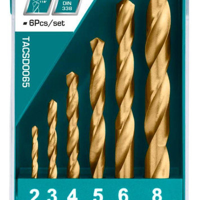 BỘ MŨI KHOAN KIM LOẠI HSS 6 CHI TIẾT TOTAL TACSD0065