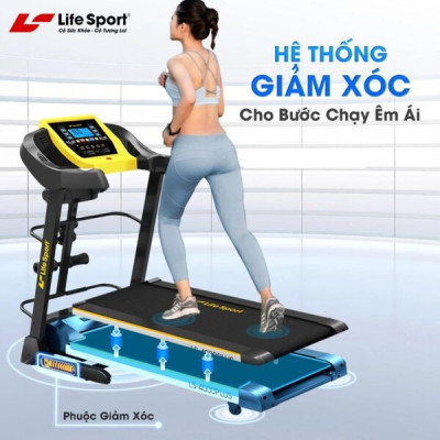 Máy Chạy Bộ Lifesport LS-4000 Plus, Máy Chạy Bộ Có Thảm Chạy Rộng Khả Năng Giảm Sóc Tuyệt Vời, Có Thế Tự Nâng Dốc