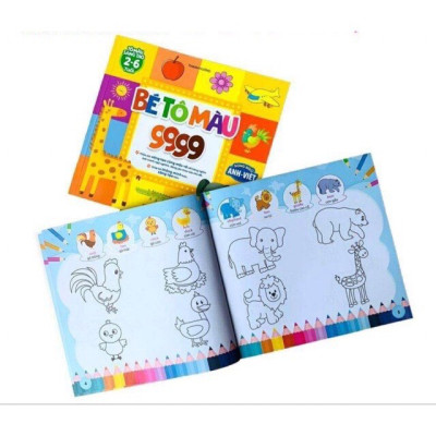 Sách - Bé tô màu 9999 song ngữ Anh Việt cho bé 2-6 tuổi