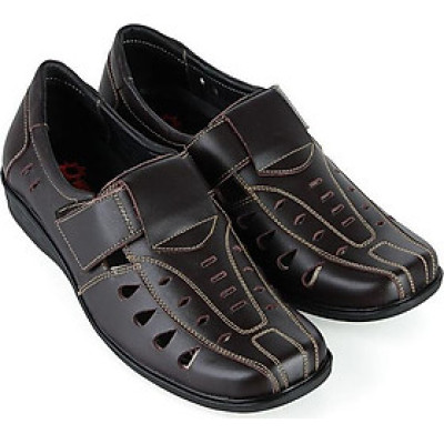 Giày rọ nam Huy Hoàng da bò màu nâu HT7785