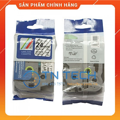 Nhãn In Tz2-151 - Đen nền trong 24mm x 8m - Dùng cho máy in BROTHER - AIMO - PUTY [Hàng nhập khẩu]