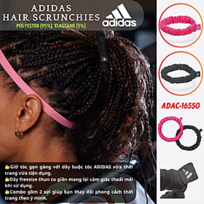 COMBO 2 Sợi Dây Buộc Tóc ADIDAS ADAC-16550 Hair Scrunchies - Chất Liệu Thun Co Giãn Cao Cấp Freesize