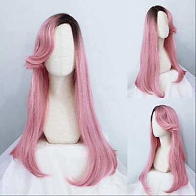 Tóc giả 2 mái tóc giả 2 mái hất nhuộm chân - Tặng lưới chùm tóc