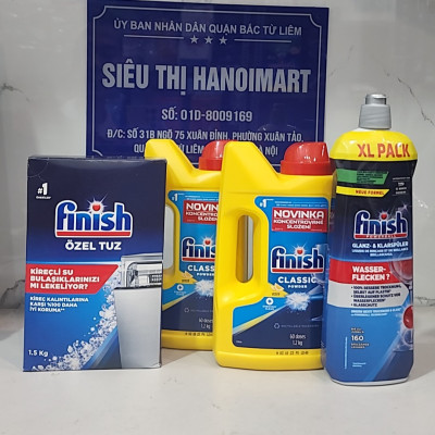 Bột rửa bát Finish 2,5kg + muối 1,2kg + bóng 750ml ( Hàng chính hãng )