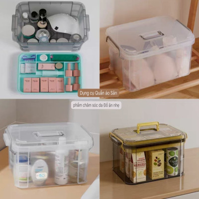 Hộp Đựng Thuốc Gia Đình, 2 Tầng Có Quai Xách Nhựa Mika Trong Suốt Nhìn Dõ Đồ Vật  Tủ Thuốc Đựng Dụng Cụ Y Tế Mẫu Mới Tiện Lợi