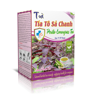 Combo 5 Hộp Trà Tía Tô Sả Chanh (Hộp 50 Túi Lọc x 2g) - Tăng Sức Đề Kháng, Giải Nhiệt Cơ Thể- Nguyên Thái Trang - Thảo Dược Thiên Nhiên - Tốt Cho Sức Khỏe