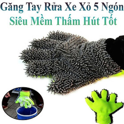 Găng Tay Rửa Xe Xỏ 5 Ngón Siêu Mềm Dễ Dàng Luồng Lách Nơi Hẹp