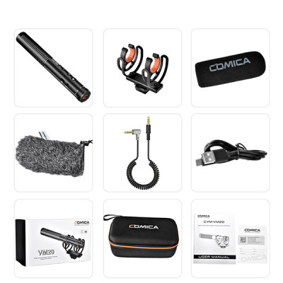 Comica CVM-VM20 - Micro Shotgun Đa Năng Thu Âm Cho Máy Ảnh, Điện Thoại - Hàng Chính Hãng