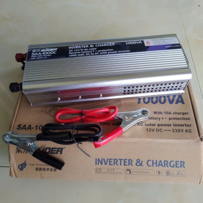 Inverter chuyển đổi điện 12v lên 220v 1000w  CÔNG SUẤT ĐỦ có sạc ắc quy 10a 2IN1