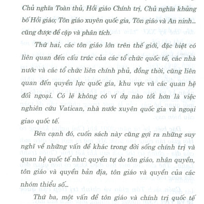 Tôn Giáo Và Chính Trị Tiếp Cận Quốc Tế Và Việt Nam
