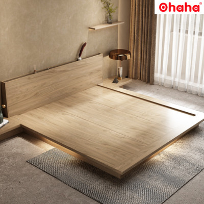 [Miễn phí vận chuyển & lắp đặt] Giường ngủ bệt thông minh kiểu Nhật cao cấp có tap đầu giường và đèn Led cảm ứng Ohaha - GB002