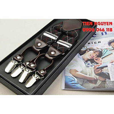 Đai Đeo Quần Nam Chữ Y Cao Cấp 6 Clip Bản 3.5Cm Thun 4 Chiều