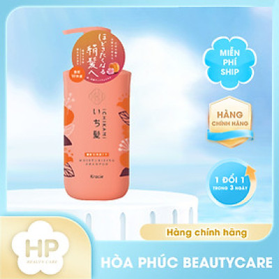 Dầu Gội Kracie Ichikami Moisturizing Shampoo Dưỡng Ẩm Phục Hồi Tóc Hư Tổn 480mL