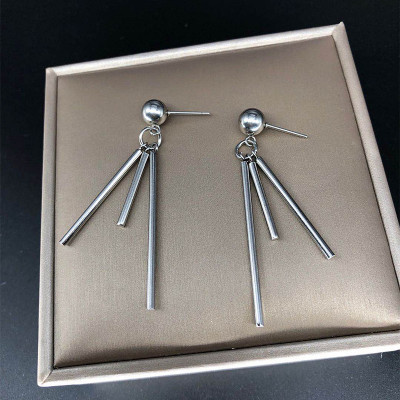 Bông tai thanh Titan đơn giản khí chất unisex 1 đôi