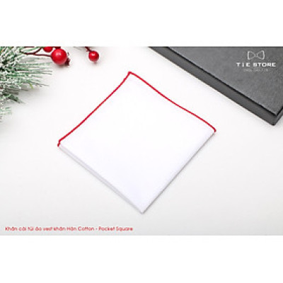 ĐỦ MÀU Khăn Cài Túi Áo Vest - Pocket Square - Phụ Kiện Cài Áo trắng viền màu