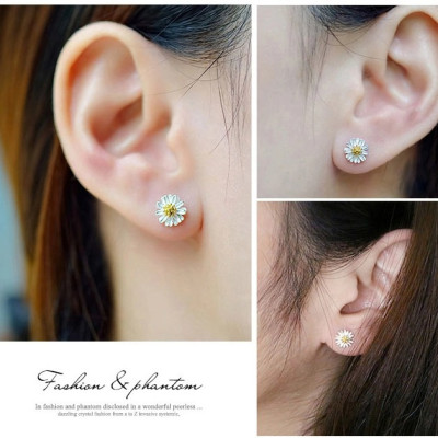 Combo Dây chuyền Hoa Tai Cúc Họa Mi Bạc 925 Cao Cấp Chính Hãng BẠC HIỂU MINH BCB004