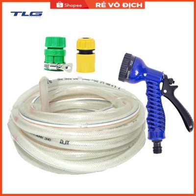 Bộ dây vòi xịt tưới cây, rửa xe 15M (cút nhựa nối nhựa xanh) 206843