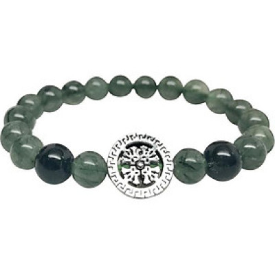 Vòng Tay Đá Thạch Anh Tóc Xanh Mix Charm Bạc Ngọc Quý Gemstones TA041