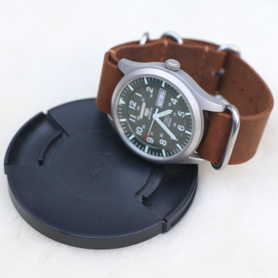 Dây đồng hồ NATO (dây Zulu) da sáp ngựa handmade