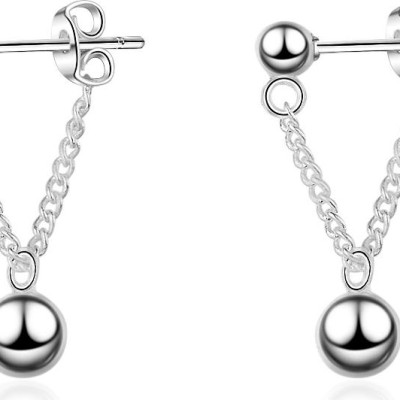 Đôi bông tai lỗ đinh xích bi tinh tế