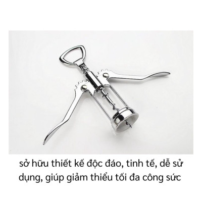 Dụng Cụ Khui Mở Rượu Vang, Khui Bia Kim Loại Không Gỉ - Hàng Chính Hãng MINIIN