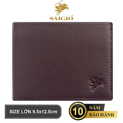 Bóp Da Bò Nam NAPA SEMI Mềm Mại - Vân Tự Nhiên, Size Lớn, Thiết Kế Cổ Điển, Đơn Giản - Mỏng Nhẹ, Dáng Ngang - Gập 2, Ngăn Đựng Tiền Có Khóa Kéo, Nhiều Ngăn Để Giấy Tờ Tiện Dụng - Hàng Chính Hãng SAIGIO