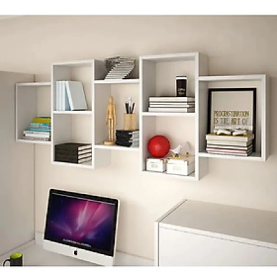 Kệ Gỗ Treo Tường 7 Ngăn Tundo CTKT518 KT 160x15x65cm