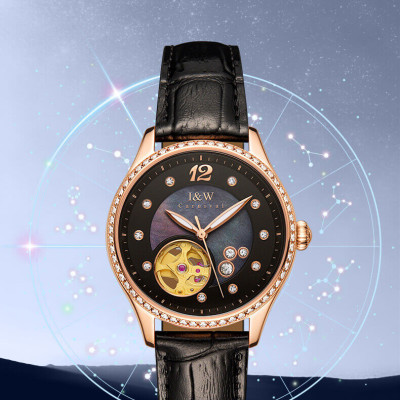 Đồng hồ nữ chính hãng IW CARNIVAL IW573G-3 Kính sapphire ,chống xước ,Chống nước 30m ,Bảo hành 24 tháng,Máy cơ (Automatic),dây da cao cấp, thiết kế đơn giản dễ đeo