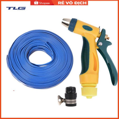 Bộ dây vòi xịt nước rửa xe,tưới cây tăng áp 3 lần 3-5m (nối nhựa đen 713-2)