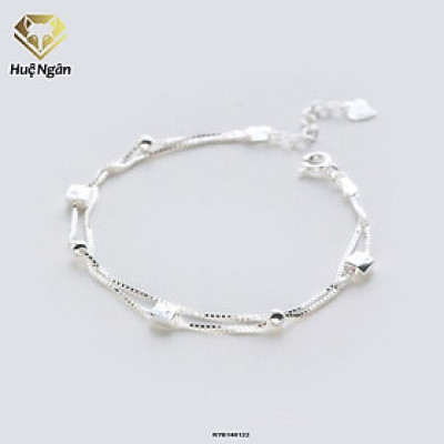 Lắc tay bạc Ý 925 Huệ Ngân - Hình lập phương cá tính RYB140122