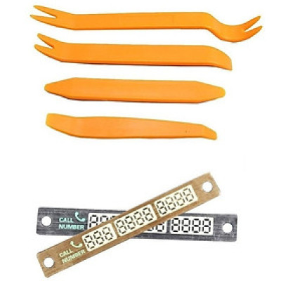 BỘ 4 DỤNG CỤ THÁO GỠ NỘI THẤT Ô TÔ BẰNG NHỰA tặng 1 THANH GHI SỐ THOẠI TRÊN XE Ô TÔ