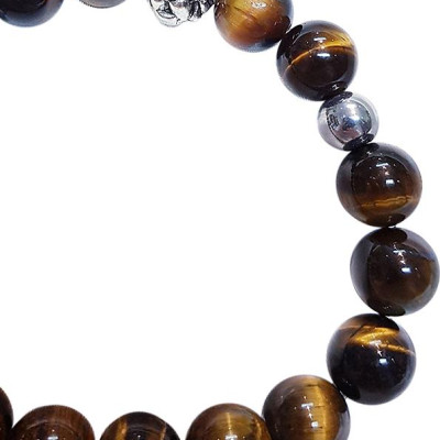 Vòng Tay Nam Mệnh Kim, Thổ Đá Mắt Hổ, Charm Sư Tử Laliz CM.10