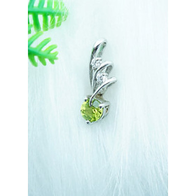 Mặt dây chuyền đá Peridot xanh lá tự nhiên 2cm