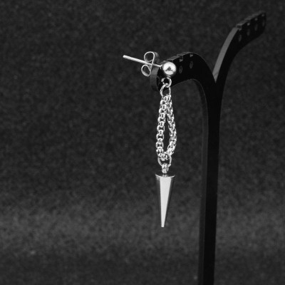 Bông tai phong cách idol Hàn Quốc mắt xích lớn mix chóp nhọn 