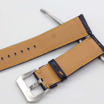 Dây Đồng Hồ Da Đà Điểu Thật Songhan Leather Hoàn Thiện Thủ Công Tỉ Mỉ, Màu Xanh Khóa Lổ To, BH 6 Tháng PROT-00