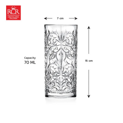 Ly Thuỷ Tinh Pha Lê Ý RCR - Tattoo HB Tumbler 370 ml